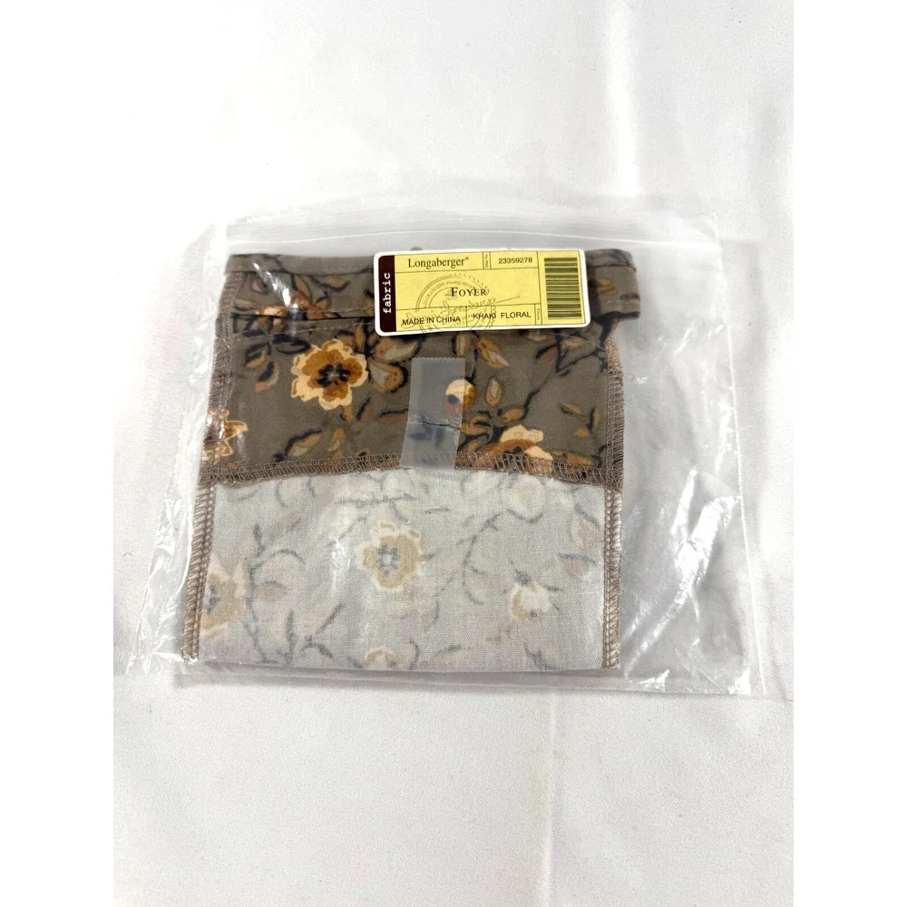 Longaberger Foyer‎ Basket Khaki Floral Fabric Liner 23359278 New
